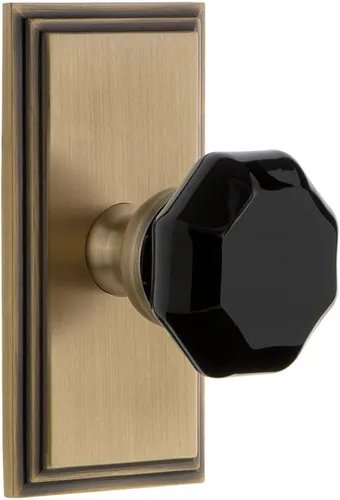 Miniatura 3 de Grandeur Hardware 850771 Carre' Roseta con pomo Lyon Privacidad, Tamaño del fondo: 2.375", Estaño antiguo