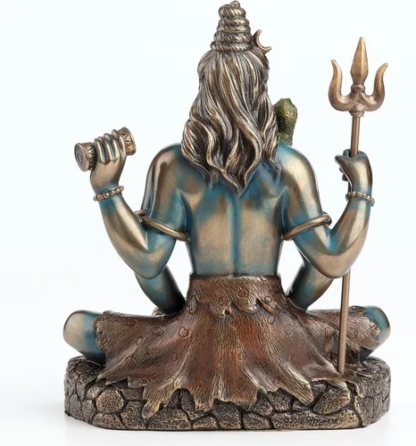 Miniatura 4 de Veronese Design Lord Shiva in Lotus Pose Hindu God Destroyer of Evil - Estatua de resina de 6.2 pulgadas de alto, acabado en bronce