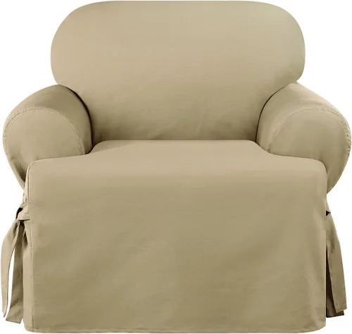 Miniatura 20 de SureFit Funda de cojín en T de algodón pesado para sillón de pato – Funda de una pieza, ajuste tejido relajado, 100% algodón, lavable a máquina