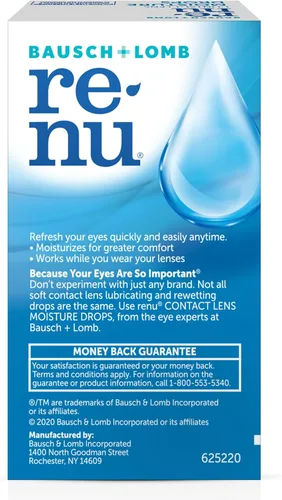 Miniatura 2 de Renu Gotas lubricantes para los ojos, gotas rehumectantes para lentes de contacto, rehidrata lentes suaves y desechables, calma e hidrata los ojos