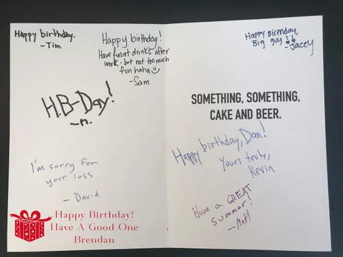 Miniatura 4 de Sello de tarjeta de feliz cumpleaños con texto en inglés "Pick Your Font + Imagen", sello de oficina de 2 líneas y 3 líneas autoentintado, tarjeta
