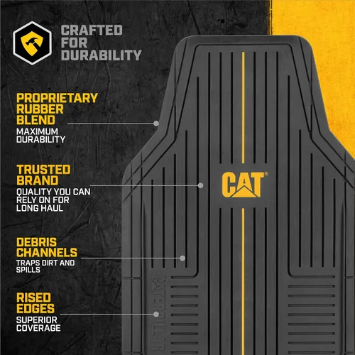Miniatura 3 de CAT® Signature™ - Alfombrillas resistentes de 3 piezas para todo tipo de clima para automóviles, camiones y SUV, juego completo de alfombrillas