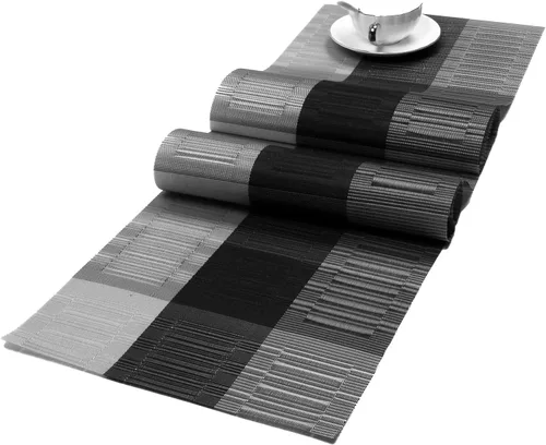 Miniatura 39 de SHACOS - Caminos de mesa de vinilo tejido, lavables, para uso en interiores o exteriores, fáciles de limpiar
