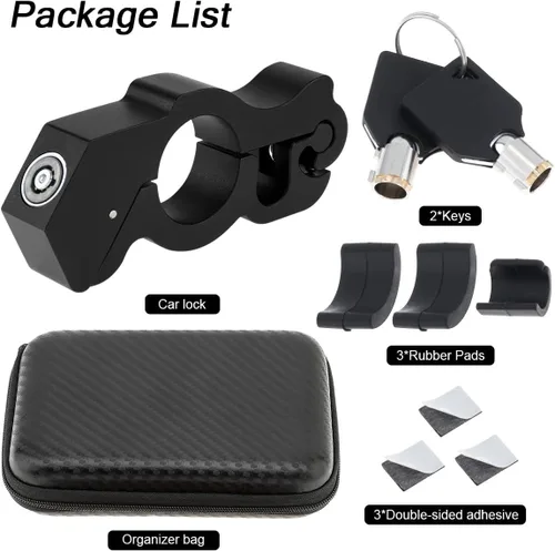 Miniatura 5 de Windance Cerradura de manillar de motocicleta, antirrobo, palanca de freno resistente, bloqueo de seguridad para ciclomotores, motocicleta, Negro
