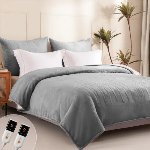Miniatura 14 de Manta Eléctrica Térmica de 50" x 60" - Manta Térmica Eléctrica con 5 Niveles de Calefacción y 3 Horas de Apagado Automático, Lavable a Máquina