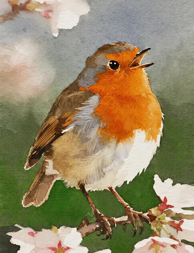 Miniatura 8 de RGBMIX Libro de 12 hojas de papel para acuarela de pájaros 9x12'' Libro de papel para acuarela, papel para colorear, bloc de pintura, alivio