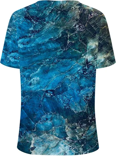 Miniatura 5 de Camiseta de manga corta con cuello en V y estampado floral retro para mujer, estilo casual y elegante