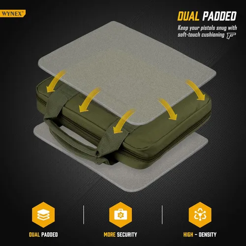 Miniatura 4 de LIVANS Bolsa táctica para pistola de pistola, estuche para pistola suave, bolsa de almacenamiento de transporte para pistola cuadrada, bolsa