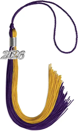 Miniatura 272 de Endea Graduation Borla de doble color con gota de fecha plateada (negro/oro antiguo, 2025)
