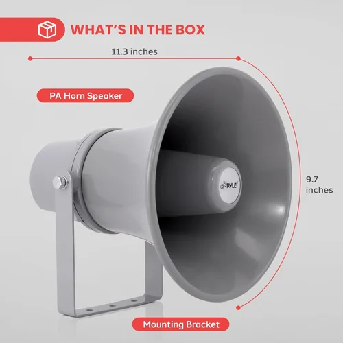Miniatura 6 de Pyle Altavoz de bocina PA para interiores y exteriores, megáfono de sonido compacto de potencia de 20 vatios de 9.7 pulgadas con frecuencia de 400