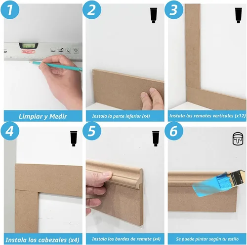 Miniatura 7 de Art3d Kit de Revestimiento de Tablero y Listón Prefabricado Pintable, Panel de Pared de Acento de MDF para Cocina Dormitorio Sala de Estar