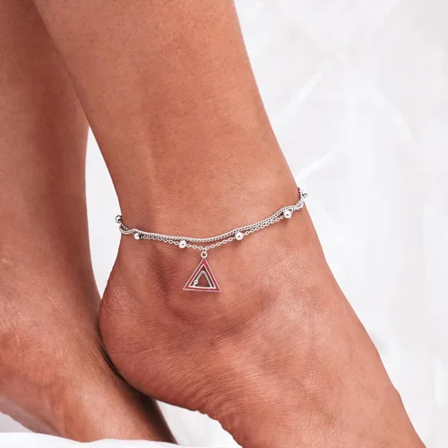 Miniatura 54 de CHIC & ARTSY Tobilleras de plata de ley S925 para mujer, pulsera de tobillo ajustable multicapa para playa, joyería de verano para mujer, de 10 a 11