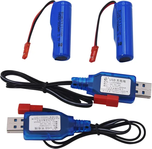 Miniatura 6 de Blomiky 3.7 V 800 mAh batería recargable de iones de litio con enchufe JST y cable USB para Huina 1337 1338 RC construcción camiones /1337 JST