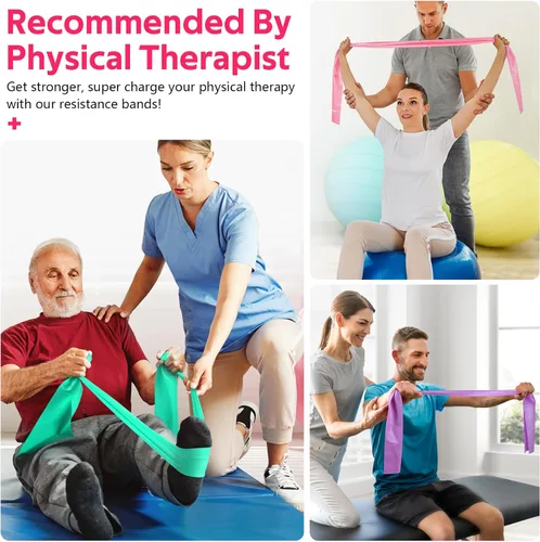 Miniatura 4 de Bandas de resistencia para entrenamiento, bandas de ejercicio para terapia física, estiramiento, recuperación, pilates, rehabilitación
