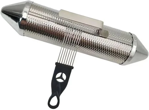 Miniatura 5 de Metal Guiro Instrumento Shaker Guiro Shaker con Raspador Instrumento Musical Cilindro Redondo Latino Percusiones Instrumentos
