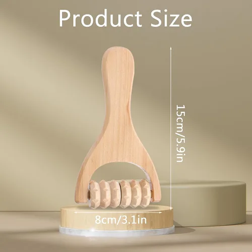 Miniatura 8 de Abeillo Rodillo de masaje de mano de madera, 3 piezas, rodillo muscular, herramientas de masaje manual de terapia de madera, rodillo masajeador