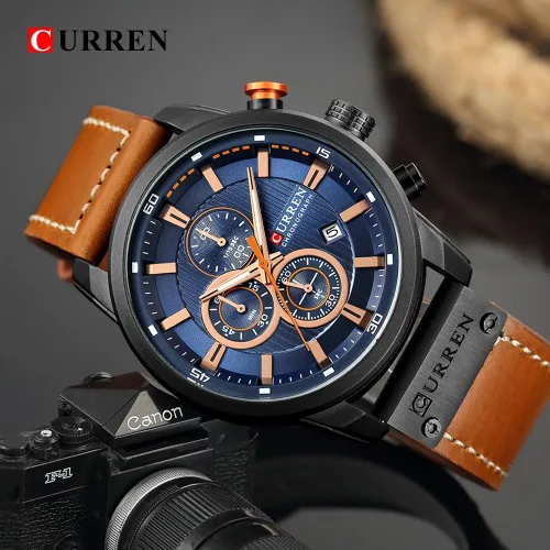 Miniatura 2 de Mgae - Reloj de pulsera para hombre con cronógrafo y correa de cuarzo analógica