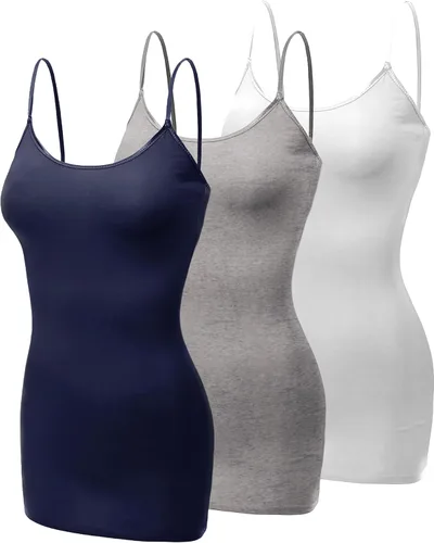 Miniatura 180 de Emmalise Camisola larga casual básica para mujer, con tirantes ajustables, top en capas