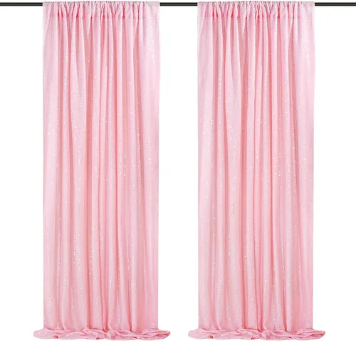 Miniatura 30 de Telón de fondo de lentejuelas moradas 2 paneles 2FTx8FT con purpurina telón de fondo cortinas para fiesta de Halloween fondo de fotos para bodas