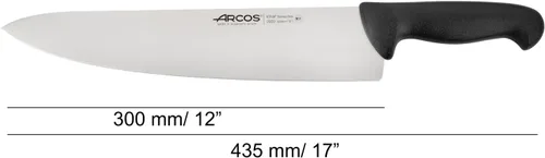 Miniatura 2 de Arcos Cuchillo de chef de acero inoxidable de nitrum de 12 pulgadas y hoja de 11.811 in. Cuchillo de cocina profesional multiusos. Mango ergonómico
