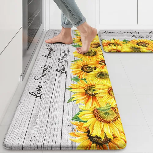 Miniatura 22 de KIMODE Tapete antifatiga para suelo de cocina, semicírculo de 18 x 28 pulgadas, de espuma viscoelástica, acolchado, antideslizante, tapetes cómodos