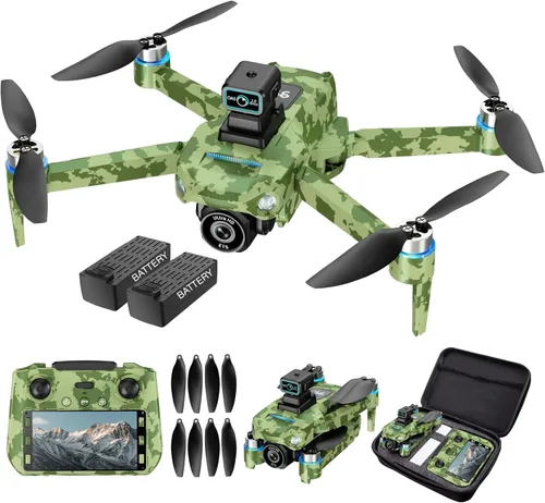 Drone GPS 4K con cámara para adultos, control remoto 5G con pantalla de 5.9 pulgadas, menos de 8.78 oz, evita obstáculos, vuelo de 60 minutos, dron