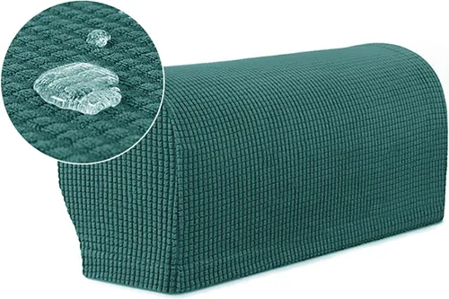Miniatura 16 de 1 par de fundas elásticas para reposabrazos de sofá, fundas lavables para sillón, extraíbles a prueba de polvo, protector de sofá para brazos, Negro