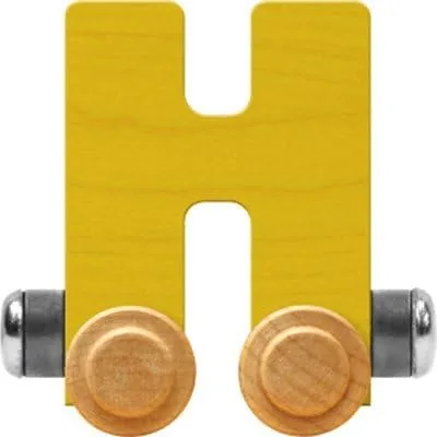 Maple Landmark NameTrains - Carro de letra brillante H, fabricado en Estados Unidos (amarillo)