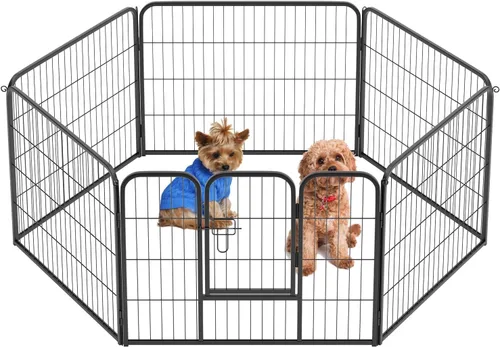 Miniatura 11 de BestPet Extensión de corral para perros 32 pulgadas, 2 paneles Corral resistente para mascotas con ejercicio de metal Paneles de cerca