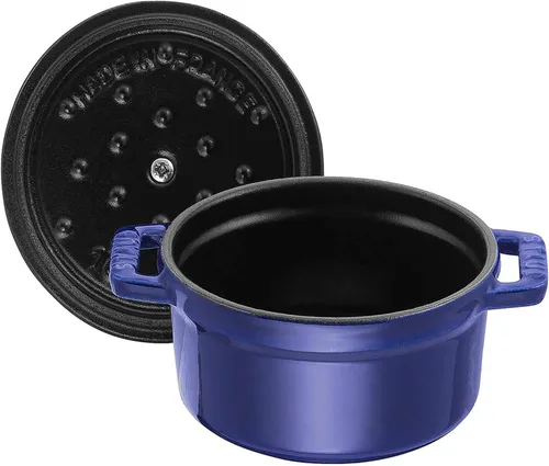 Miniatura 4 de Staub Mini Cocotte Redondo de Hierro Fundido de 0.25 cuartos - Azul oscuro, fabricado en Francia