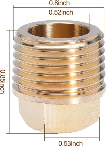 Miniatura 2 de Tapón de drenaje de latón NPT de 1/2 pulgada, tapón de drenaje de barco, rosca para garboard de barco, se adapta a la mayoría de cascos de barcos