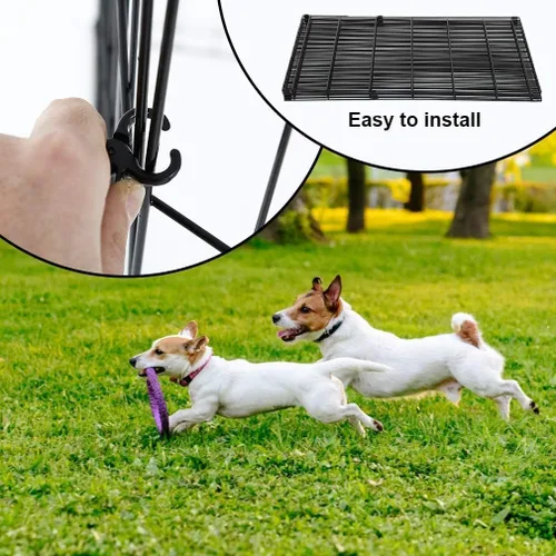 Miniatura 2 de BestPet - Corralito plegable de metal para perros, para interiores y exteriores, 8 paneles de 24 pulgadas
