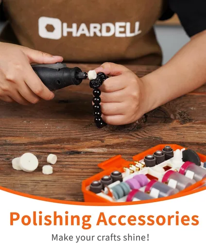 Miniatura 7 de HARDELL Kit de 69 piezas de accesorios para herramientas rotativas con mandriles de 1.0/1.6/2.3mm para pequeños proyectos de bricolaje, corte