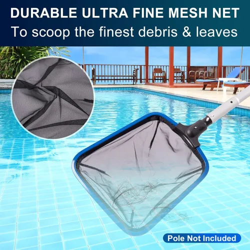 Miniatura 4 de POOLAZA Red de malla ultra fina para piscina con marco de aluminio, red de piscina de aluminio para limpieza eficiente, red de desnatador de piscina