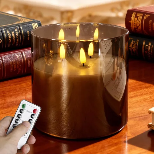 Miniatura 17 de Velas de té recargables sin llama con temporizador remoto y base de carga, velas LED que funcionan con pilas, velas USB para otoño, boda, Navidad