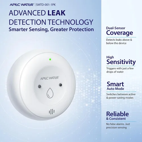 Miniatura 2 de APEC WATER Detector de fugas de agua WiFi para el hogar, conexión a la aplicación para recibir alertas en tiempo real, detección de humedad húmeda