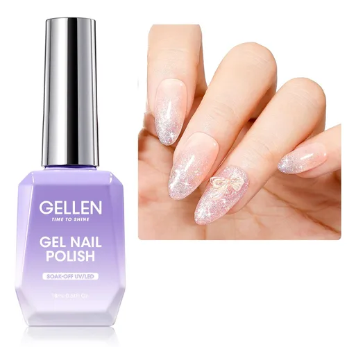 Miniatura 11 de GELLEN Gel constructor de uñas de grado de salón, 5 en 1, sin hema, gel constructor transparente para fortalecedor de ápice de uñas, 0.7 onzas Gel