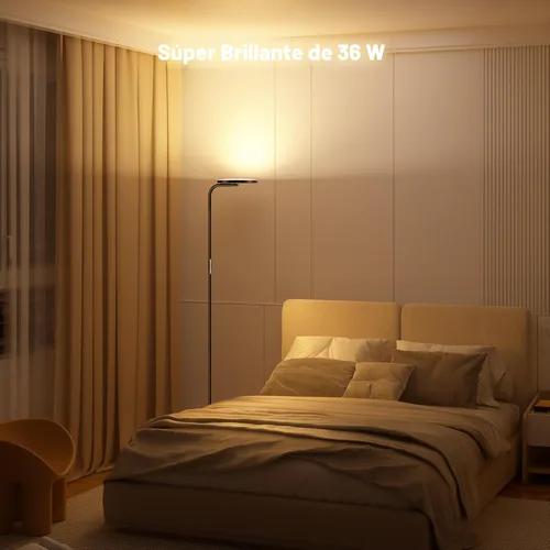 Miniatura 2 de SIBRILLE Lámpara de pie LED de 36 W, lámpara de pie súper brillante, moderna lámpara alta regulable con control remoto, lámpara de pie de lectura