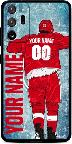 Miniatura 29 de Funda personalizada de bricolaje con nombre y número de hockey sobre hielo para Samsung Galaxy Note 20/20 Ultra 10 Pro Note 9 8, silicona líquida