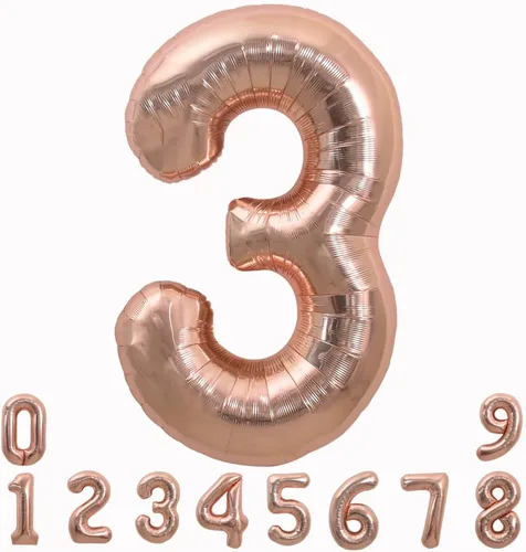 Miniatura 166 de TONIFUL 40 Inch Pastel Blue Number 8 Foil Balloons Large Mylar Foil Digital 8 Balloons for 8th Birthday, Gender Neutral Party, Baby Shower, Oro rosa
