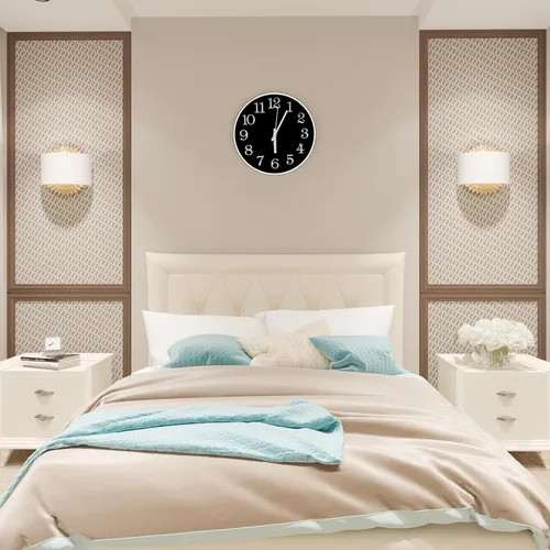 Miniatura 4 de JoFomp Reloj que Brilla en la Oscuridad, 12" Reloj de Pared Luminoso Silencioso Sin Tic-Tac, Funciona con Pilas, Reloj de Cuarzo Moderno, Fácil
