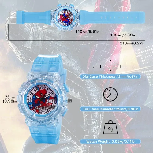 Miniatura 2 de Joyday Kids Watch, Superhero Kids Analog Watch for Boys Girls, Adjustable Strap Learning Time Kids Wrist Watch with 3 Colors Flashing, Cool