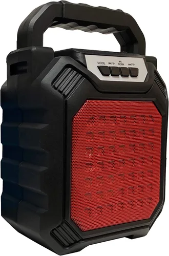 Miniatura 7 de Radio FM TF/USB Reproductor de MP3 Bluetooth Altavoz portátil Recargable-Rojo