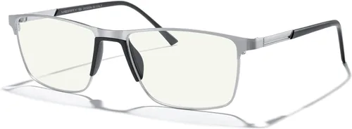 Miniatura 10 de MERRY'S Lentes de bloqueo de luz azul de moda, lentes de lectura, marco de metal, bisagra de resorte, lentes para hombres Gris-2.047 in