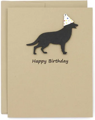 Miniatura 24 de Tarjeta de cumpleaños de pastor australiano negro Tarjeta de felicitación para mascotas con tema de perro australiano negro Sombrero de fiesta