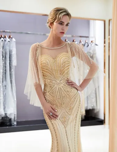 Miniatura 2 de Sarahbridal - Vestido largo de noche con cuentas de cristal para mujer