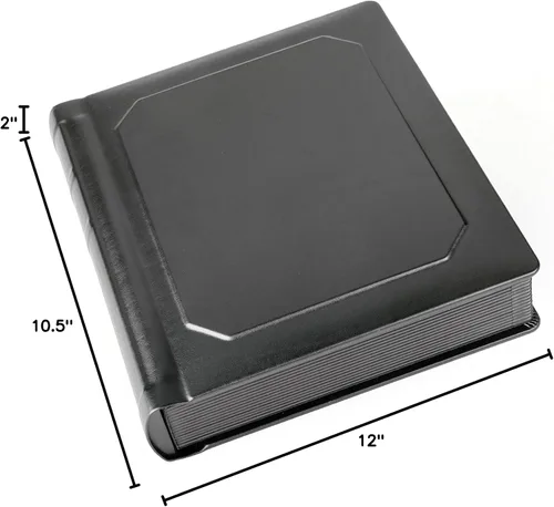 Miniatura 9 de Álbum de fotos profesional de cuero sintético, con capacidad para 30 fotos de 8 x 10 pulgadas (15 páginas), color negro