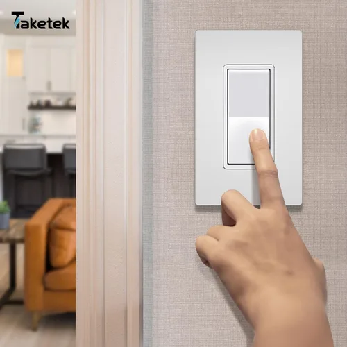 Miniatura 7 de TAKETEK - Placas de pared decorativas sin tornillos, cubiertas de tomacorriente seguras para niños, cubiertas de interruptor de 1 banda en blanco