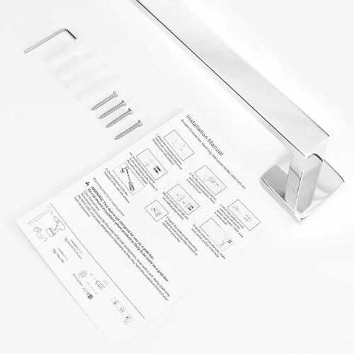 Miniatura 9 de NearMoon Barra para Toallas, Accesorios de Baño Premium Engrosado de Acero Inoxidable Cuadrado, Estante para Toallas de Ducha para Baño, Soporte
