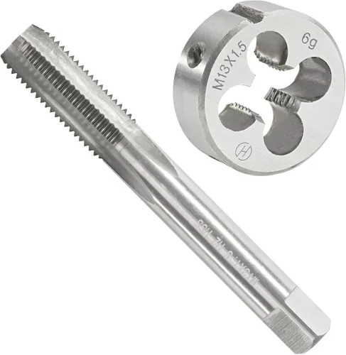 Miniatura 8 de M14 x 1.5 Pulgadas Juego de Rosca y Troquel Métrica, Rosca de Máquina M14 x 1.5mm HSS y Troquel de Herramienta de Acero de Aleación Redonda M14 x